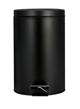 8F76S69786M用黑色哑磨光砂0面圆形脚踏垃圾桶缓降静音收纳家卫生