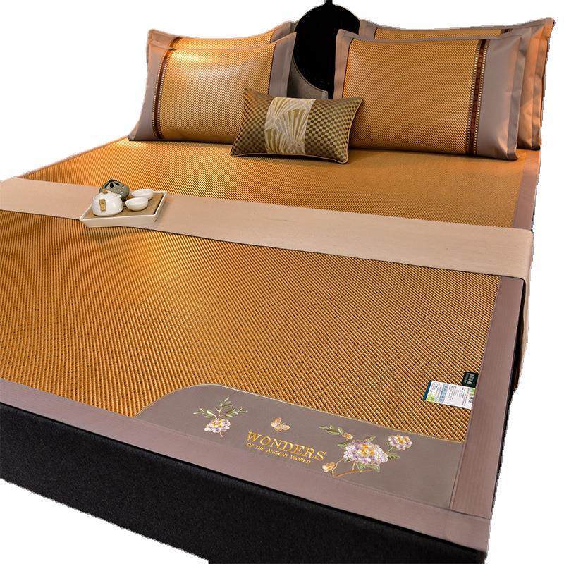 刺绣藤冰席双可用加厚XN2506-Y密实反面冰丝面夏席凉感可折叠凉席,床上用品,藤席,淘宝优惠券,粉丝福利购,淘宝优惠卷