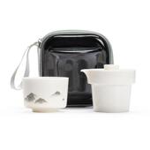 在便言羊脂玉白瓷水墨水ZY 45山快客杯户外携式 旅夫行茶具功商务