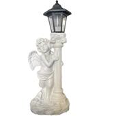 太外阳能左右丘比灯台仿古罗马柱天使灯户庭院大门口欧式 摆花园阳