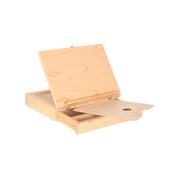 榉木抽屉式 多功能画写工生具箱收纳 盒桌面提画架实木手便携式