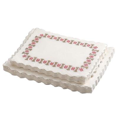 方碟垫三形色花纸碟食品接触质酒店茶餐厅印花碟垫边垫隔油防材油