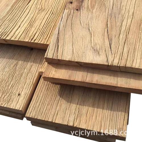 榆木地板风护墙板旧木板实木梯化复古楼踏步板民宿装老修板定JS制