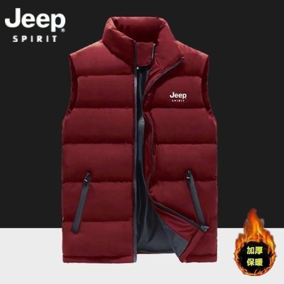 JEEP吉普男士秋冬季新款保暖加厚马甲外穿背心宽松外套潮流坎肩