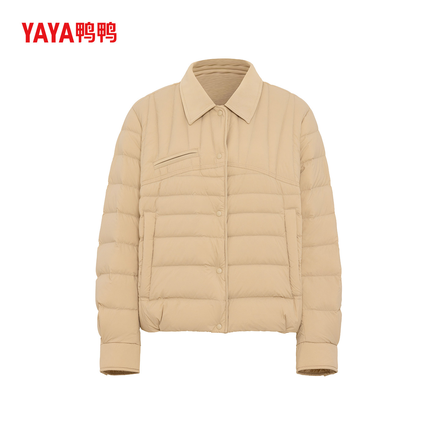 YAYA鸭鸭2025年新款潮流排骨羽绒服秋冬休闲短款女士百搭保暖外套