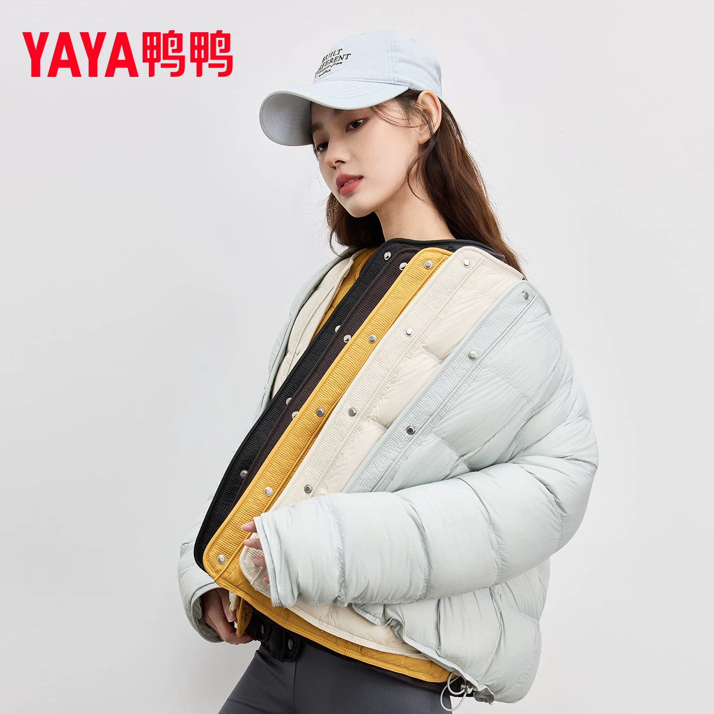 YAYA鸭鸭女款2026年新品圆领设计时尚休闲百搭通勤运动鸭绒外套