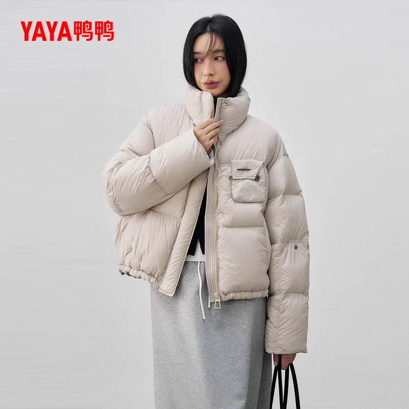 YAYA鸭鸭2026年秋冬季新款羽绒服女立领休闲气质面包服短款外套