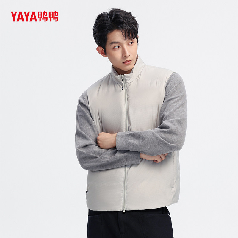 YAYA鸭鸭羽绒服2026年新款短款马甲男款立领时尚百搭简约舒适羽绒