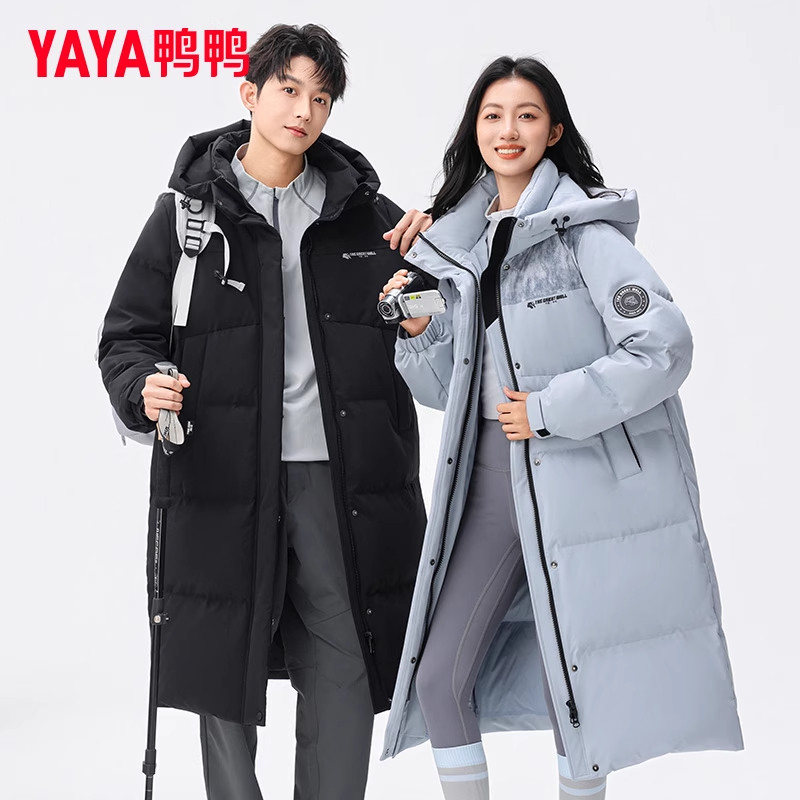 YAYA鸭鸭男女同款羽绒服2025冬季新款情侣中长款百搭加厚连帽外套,女装/女士精品,羽绒服,淘宝优惠券,粉丝福利购,淘宝优惠卷