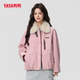 YAYA鸭鸭短款 羽绒服女士拼接翻领2025年冬季 巴恩风90鸭绒保暖外套