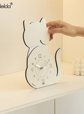 Mndeld软萌猫咪动物治愈系摆件座钟玄关台钟桌面卧室布置装饰品