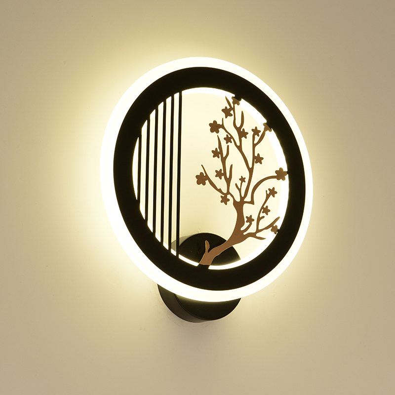 卧室床头灯具客厅走廊过道楼梯墙灯个性创意梅兰竹菊仿古中式壁灯