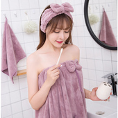 浴巾女可穿可裹家用纯棉吸水速干不掉毛大洗澡浴裙三件套2025新款