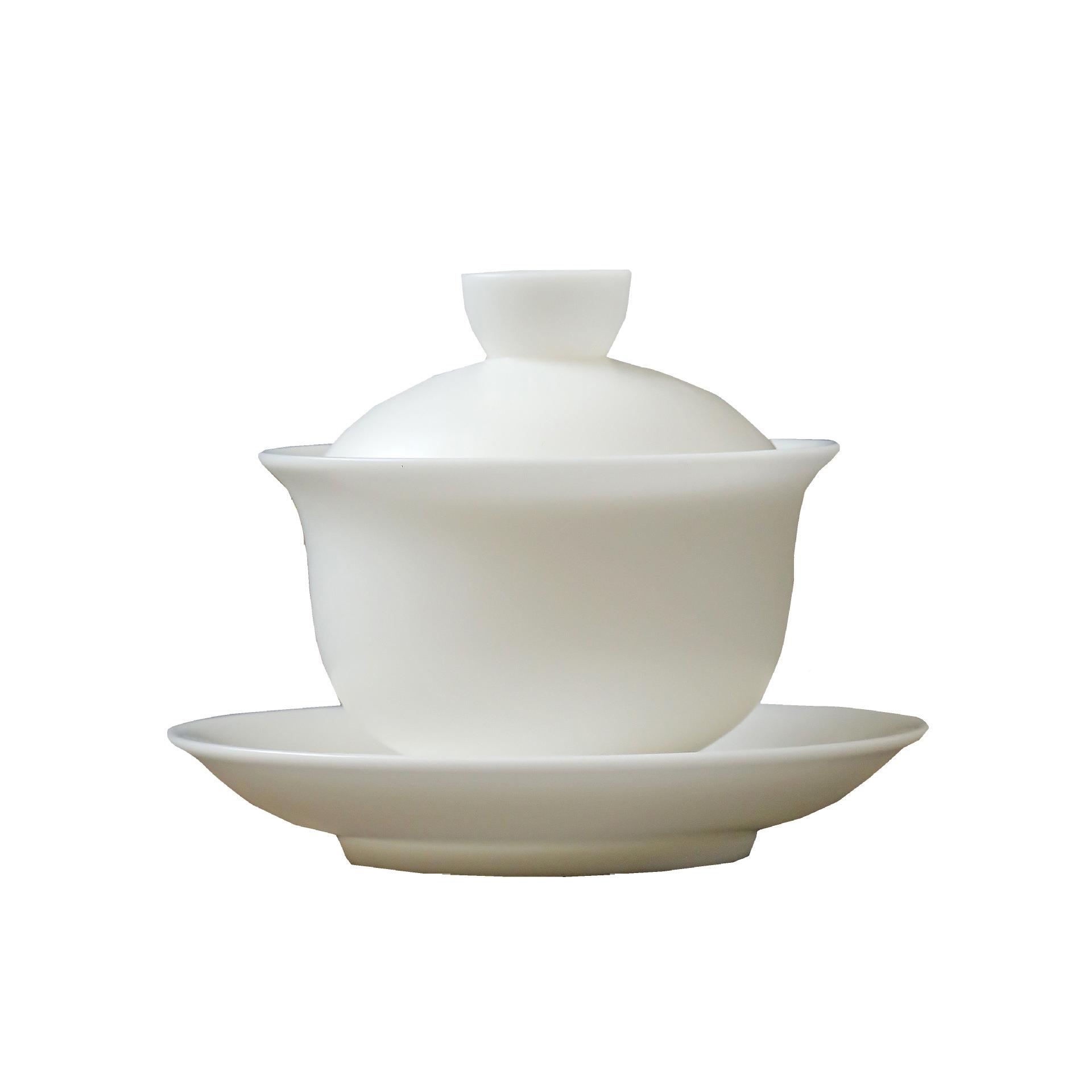 德化茶具套装新款素冰1254种玉瓷羊脂烧玉功茶夫档送礼白瓷盖碗高