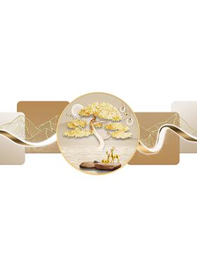 画现代奢客餐厅装饰画饭厅轻FHR景墙发光画高级感挂寓背意好墙壁