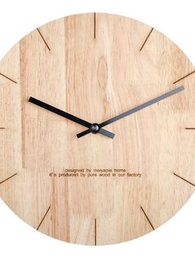 北KOG欧风格木挂钟潮简现代流圆形约静音原时钟客厅卧室装饰个性