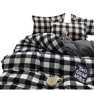 简约水洗棉被套单件150x200x230cm被罩床上四件套被单三件套床笠