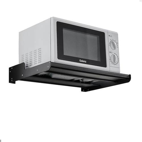 太空铝微波炉架子厨房置物架黑色壁挂式烤箱挂墙上用品收纳架支架