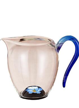 用花语公杯器道杯高档耐热NOG玻璃公道底花高档分茶家茶海功夫茶