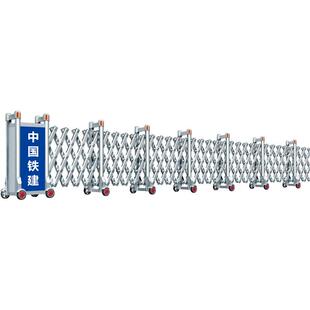 拉手动伸缩门路障学校幼儿园防施工围栏移护动收缩门围隔栏离推门