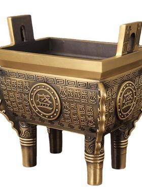 厂鼎家铜鼎秋客业厅办公室摆GBD件盛千家用开鼎黄铜