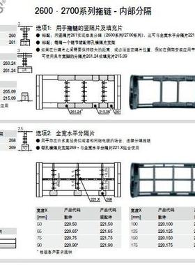 全能IU型TFBS拖链2600-700系G列拖管26502-2680系列防脏污和碎屑