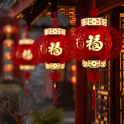 2026新年宫灯装饰灯笼马年场景布置挂饰个性古风花灯装扮挂件节日