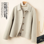 冬季新款双面羊绒大衣女短款宽松小个子气质高级感纯羊毛呢子外套