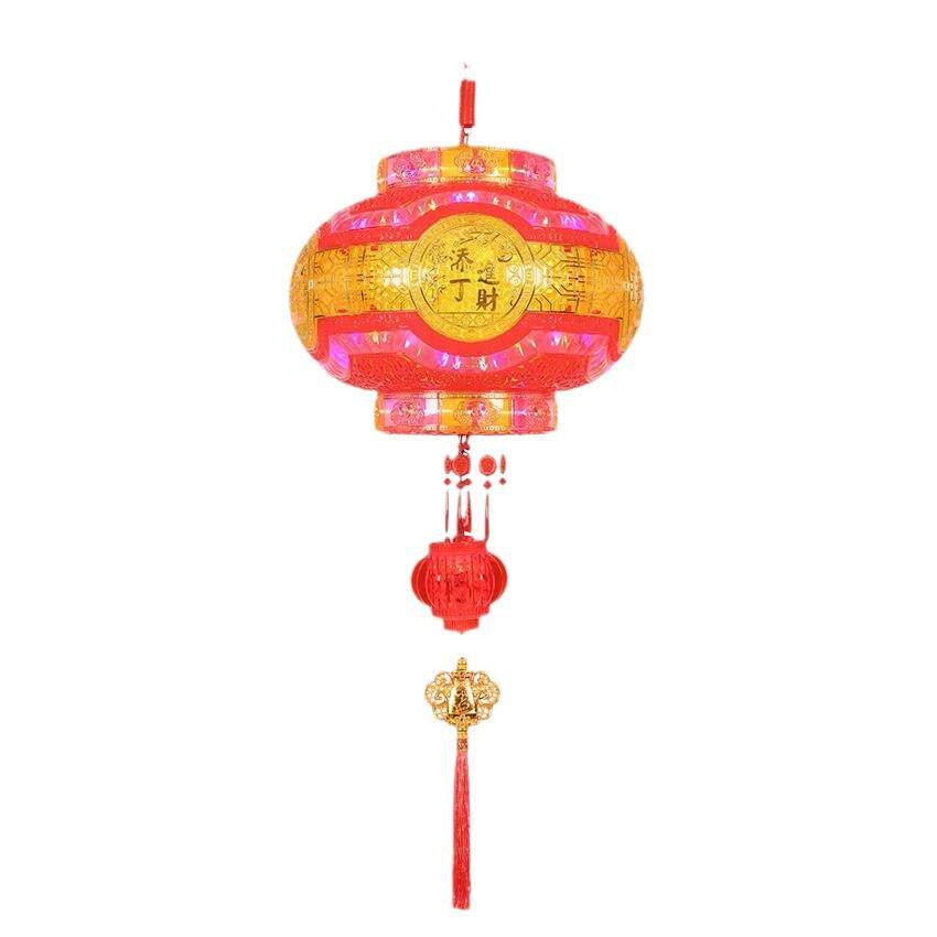 炫彩旋转led走马灯笼灯塑料发光大红灯笼春节装饰室内阳台电灯笼
