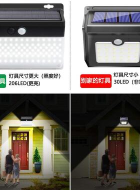 206led壁灯人体感应庭院灯爆款户外防水花园景观灯