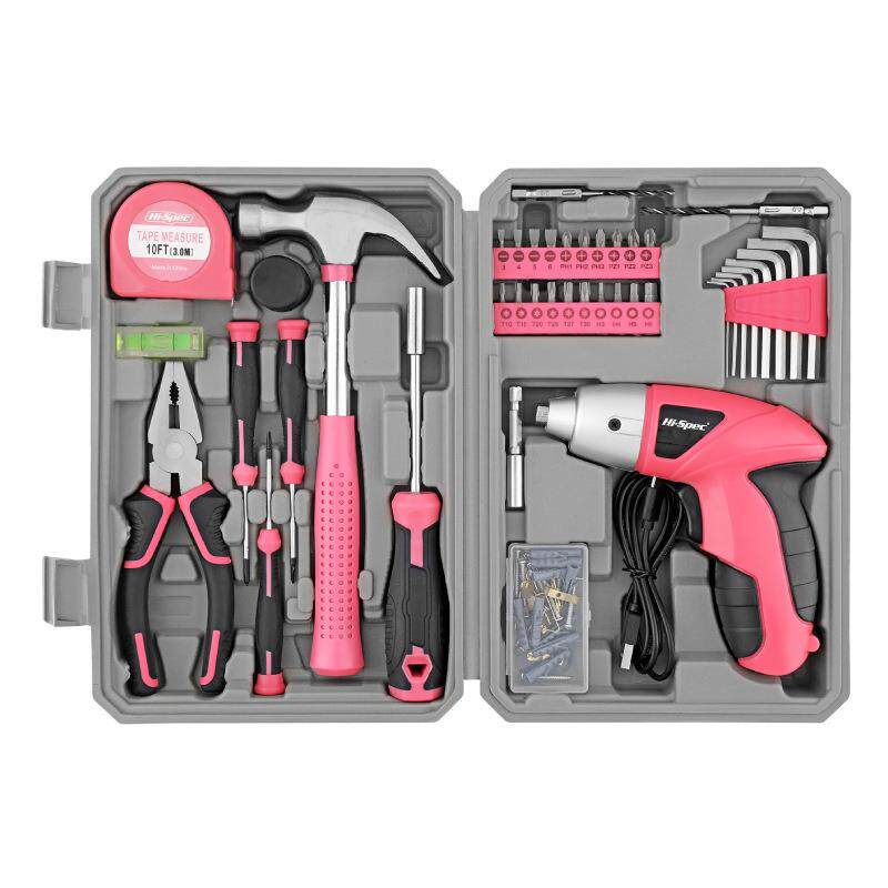 42件套家用工具套装3.6V锂电电动螺丝刀钳子多功能工具
