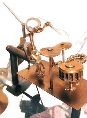 古典和平MetalDrummerWindmill金属鼓手户外风车户外园林装饰
