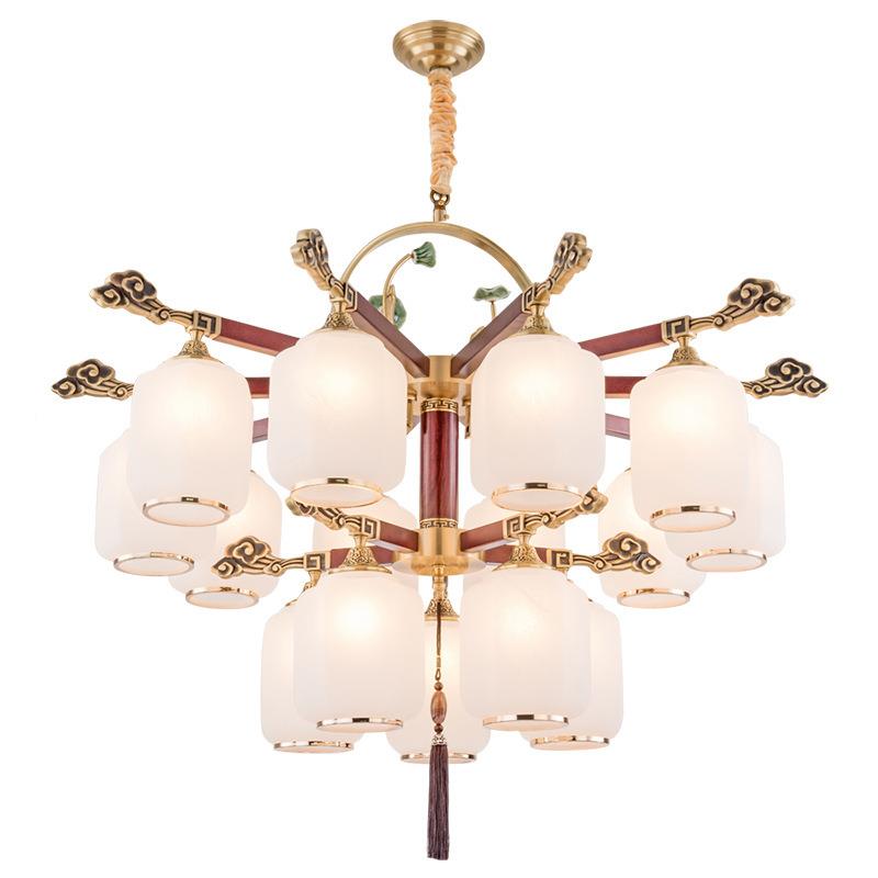 中式吊灯全铜客厅灯新中国风卧室灯古具复楼梯灯5别墅餐厅铜灯006