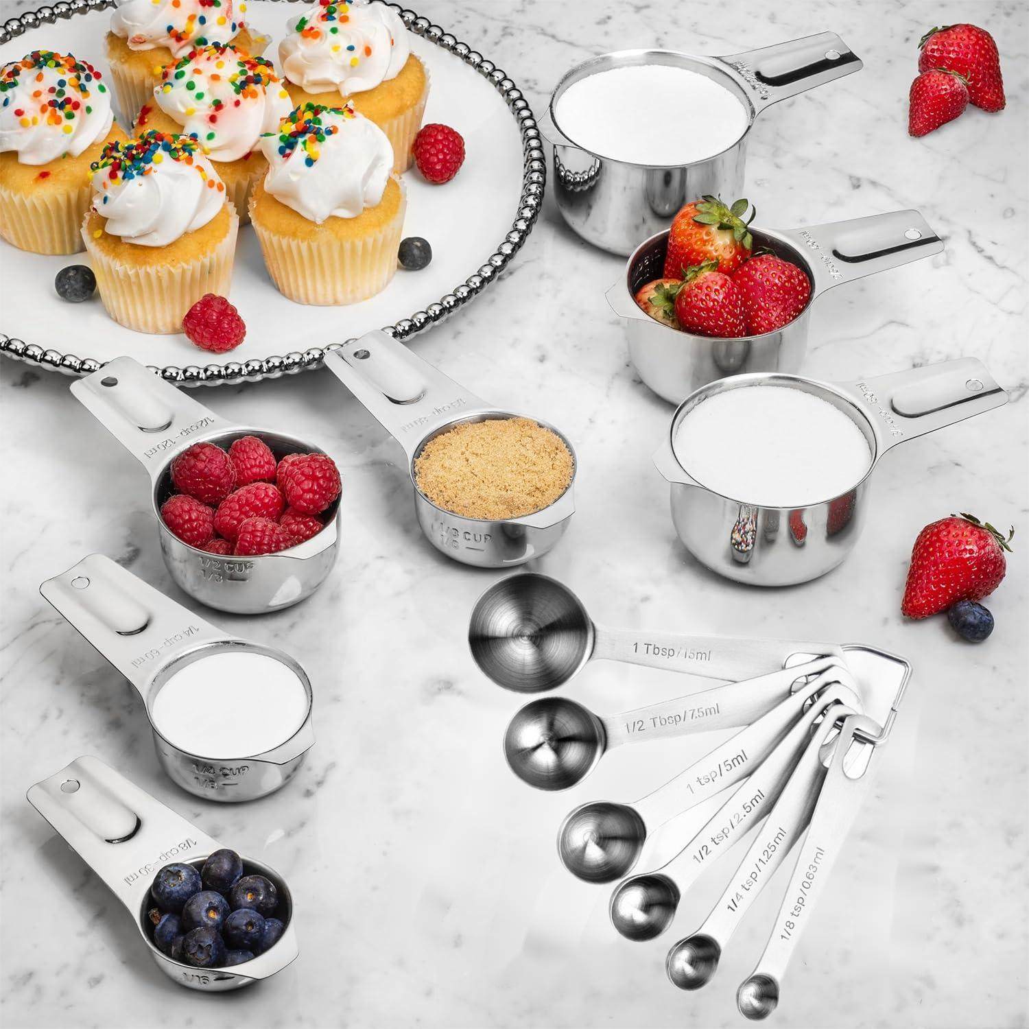 不锈钢量杯量勺18件套装家用计量勺子食品级烘焙工具厨房用品,厨房/烹饪用具,量勺,淘宝优惠券,粉丝福利购,淘宝优惠卷