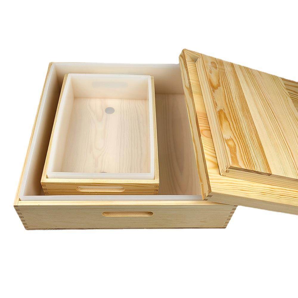 木盒带盖长方正方形手工冷制皂渲染肥皂模具2200ML8000ml硅胶模具