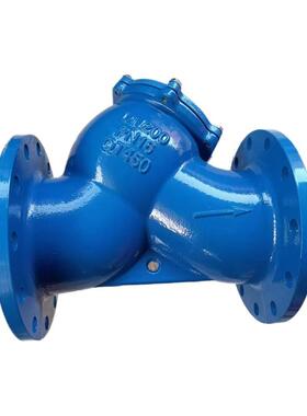 GL41H-16Q管道式风阀球墨铸铁Y型过滤器dn300法兰大体y水阀