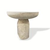 天然大理石轻奢茶几餐桌台面边几咖啡桌底座可移动摆件家居装 饰