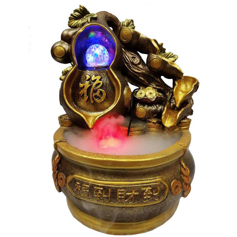 创意宽葫芦流水喷泉中式摆件室内客厅家居装饰商务节庆促销礼品