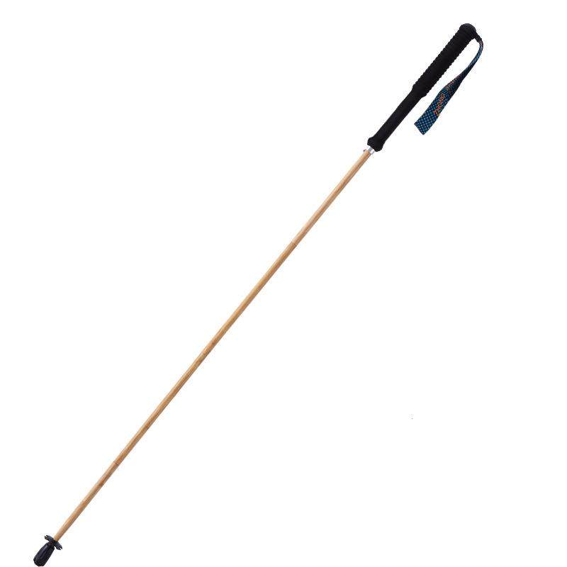 厂家直供超轻高模量竹皮面碳纤维四节折叠登山越野徒步手杖轻量