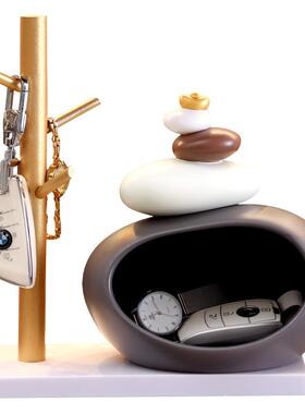 玄关钥匙收纳摆件石来运转轻奢工艺品室内桌面装饰品摆件商务礼品