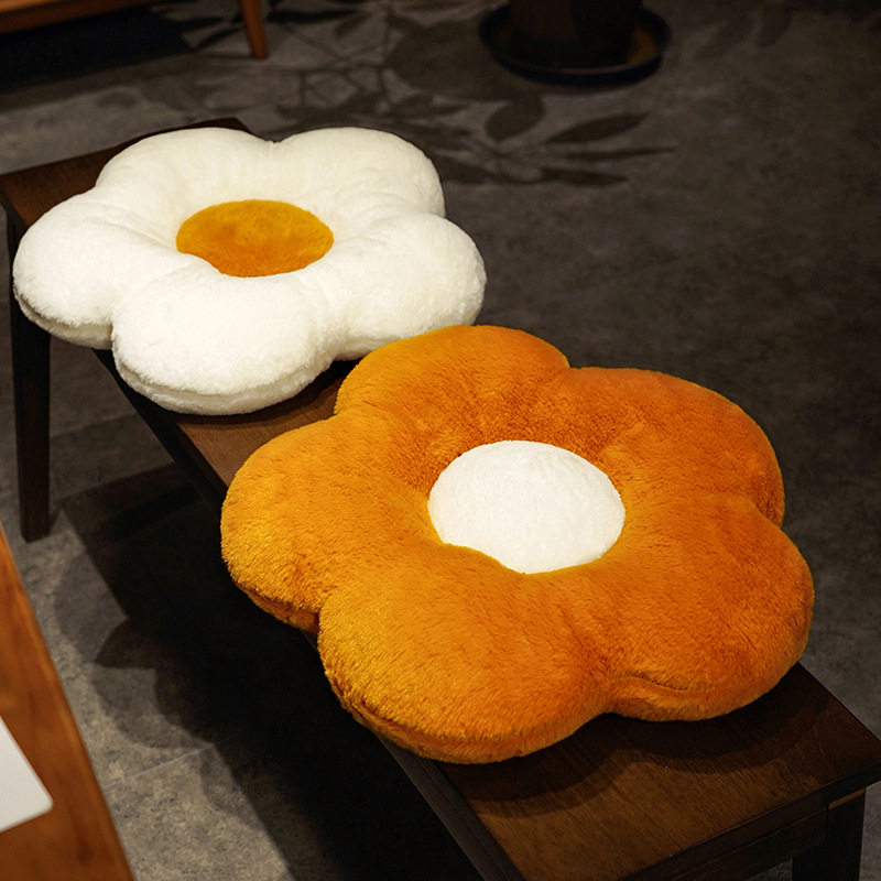 毛绒绒花朵坐垫屁垫沙发飘窗卧室地上椅子抱枕办公室椅垫靠背靠