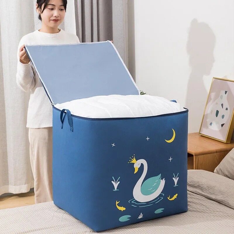收纳箱整理内衣内裤收纳盒大容量家用装被子衣物搬家打包袋子神器
