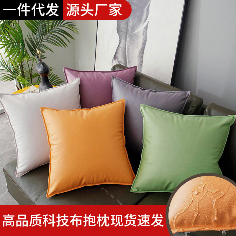 北欧ins风高级感抱枕沙发客厅皮质可爱现代简约可拆洗靠垫靠背