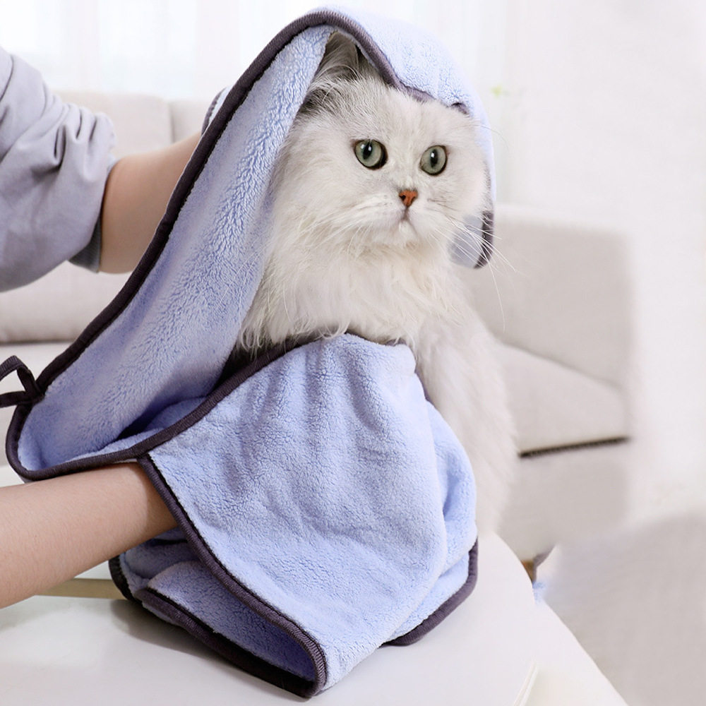 猫咪洗澡专用浴巾宠物毛巾超吸水速干搓澡猫浴袍大号狗狗擦干用品