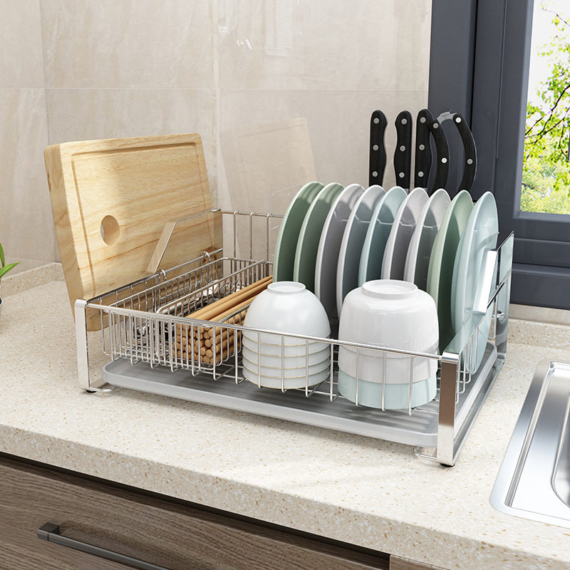 碗架沥水架碗碟架304不锈钢 厨房收纳置物架沥水篮筷架单层漏水篮