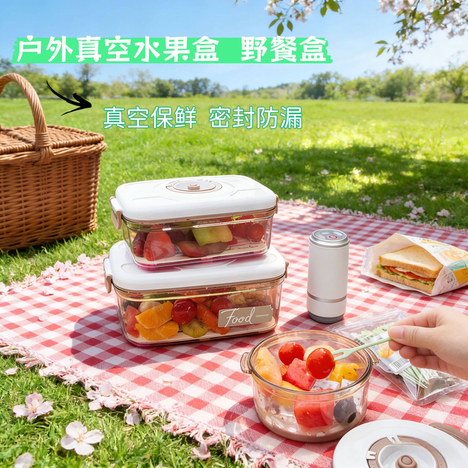 冰箱收纳盒保鲜盒食品级电动抽真空饭盒可微波加热冷冻密封罐冷藏