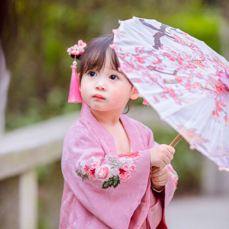 儿童油纸伞女古风汉服伞古典女童舞蹈伞古装伞道具雨伞演出跳舞伞