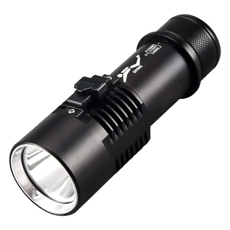 跨境潜水b手电筒p70强光户外超亮充电黄光水下专业夜潜水手电防水