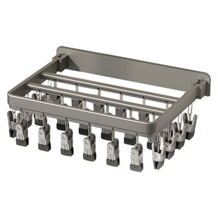 折叠晾衣架多夹子壁挂阳台多功能防风凉K内衣内裤袜夹子晒袜子神