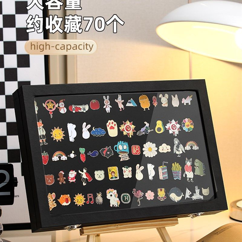 徽章收纳展示盒勋章别针t胸针防氧化展示框透明密封防尘陈列盒,收纳整理,桌面收纳盒,淘宝优惠券,粉丝福利购,淘宝优惠卷
